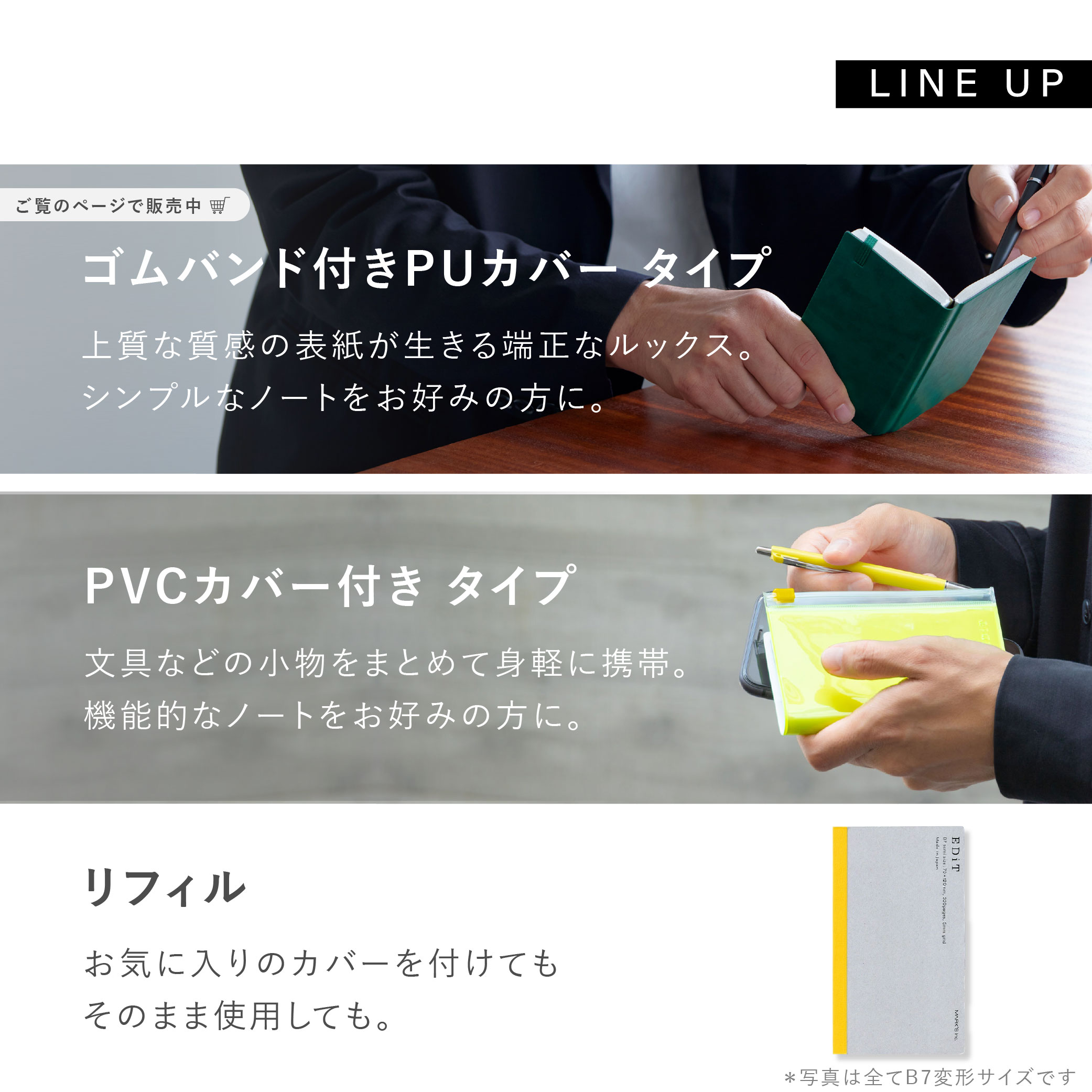 EDiT 手帳用紙を使った小さな方眼ノート・B7変型 | マークス公式