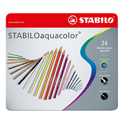 アクアカラー 24色セット 色鉛筆 2.8mm 水彩色鉛筆/STABILO(スタビロ)
