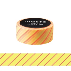 「マステ」 マークス マスキングテープ･ベーシック ＜ネオンライトイエロー/ストライプ＞