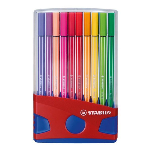 STABILO スタビロ ペン 68 カラーパレード 水性ペン 水性インク 1mm フェルトチップ ベンチレーションキャップ式