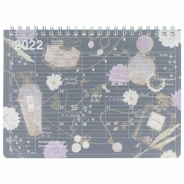 マークス 手帳 22 スケジュール帳 9月始まり 月間ブロック S ノートブックカレンダー フラワーパフューム マークス公式通販