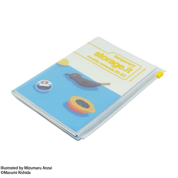 マークス 手帳 22 スケジュール帳 3月始まり 月間ブロック ノート B6変型 リサイクルpvc ストレージ ドット イット 安西水丸 マークス公式通販