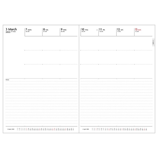 直営店限定】EDiT 手帳 2022 スケジュール帳 3月始まり 週間ノート セミA5 リフィル | マークス公式通販