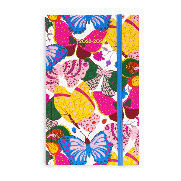 Ban.do バン･ドー 手帳 2023 スケジュール帳 ダイアリー 2022年8月始まり 週間ホリゾンタル A5変型 ＜BERRY BUTTERFLIES WHITE＞