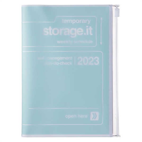 マークス 手帳 23 スケジュール帳 10月始まり 週間バーチカル B6変型 リサイクルpvc ストレージイット マークス公式通販