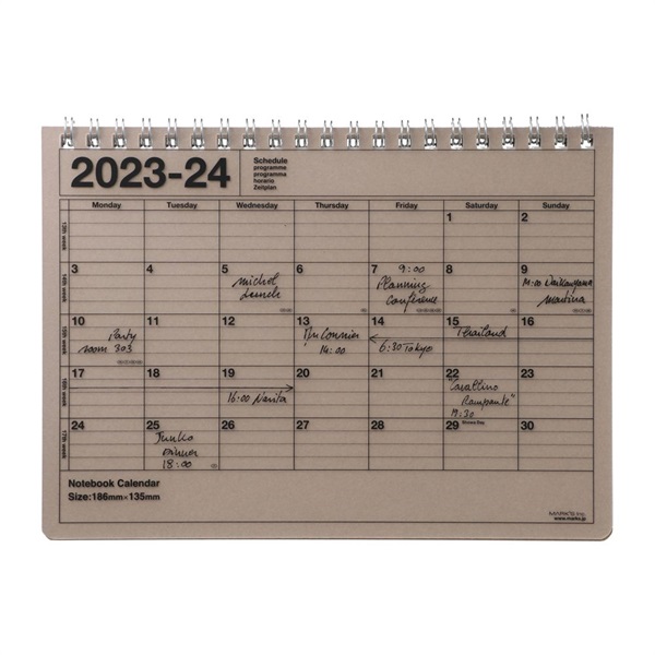 マークス 手帳 2023 スケジュール帳 4月始まり 月間ブロック B6変型 ノートブックカレンダー・S