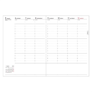 【直営店限定】EDiT 手帳 2023 スケジュール帳 12月始まり 週間バーチカル A6正寸 リフィル