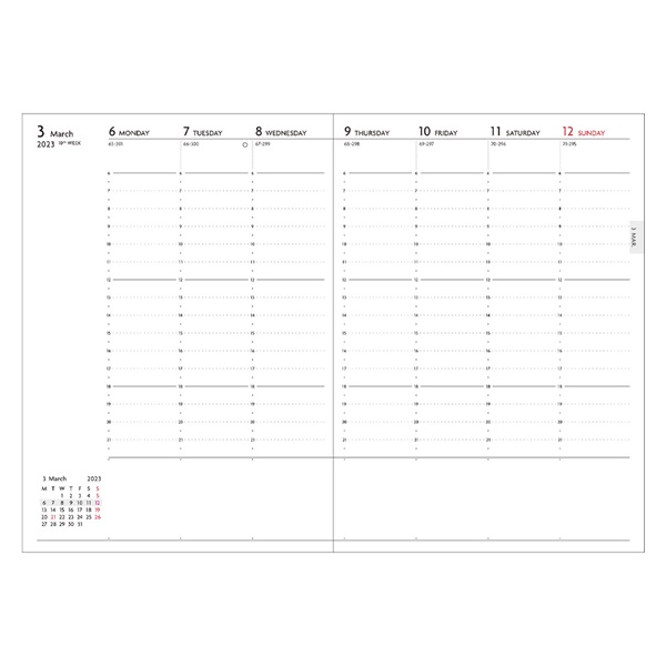 【直営店限定】EDiT 手帳 2023 スケジュール帳 12月始まり 週間バーチカル A6正寸 リフィル