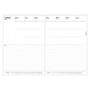 【直営店限定】EDiT 手帳 2023 スケジュール帳 12月始まり 週間ノート セミA5 リフィル