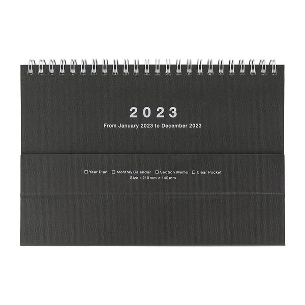 マークス 手帳 2023 スケジュール帳 1月始まり 月間ブロック A5 ノートブックカレンダー・マグネット(ブラック)