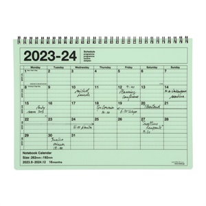 【直営店限定】マークス2024年版ノートブックカレンダー 2023年9月始まり 月間ブロック B5・M