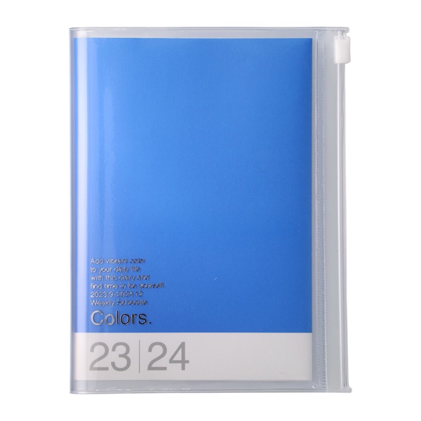 MARK'S 手帳 2024スケジュール帳 2023年9月始まり 週間バーチカル A6変型 カラーズ リサイクルPVC