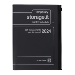 マークス 手帳 2024 スケジュール帳 2023年12月始まり 月間ブロック A5正寸 ストレージイット リサイクルPVC