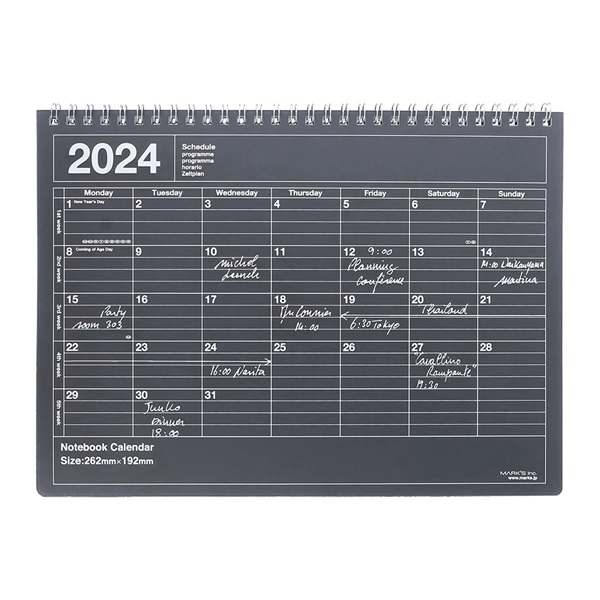 マークス 手帳 2024 スケジュール帳 2024年1月始まり 月間ブロック B5変型 ノートブックカレンダー・M マークス公式通販