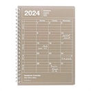 マークス 手帳 2024 スケジュール帳 2024年1月始まり 月間ブロック B6変型 ノートブックカレンダー・S・縦型(ブラウン)