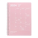 マークス 手帳 2024 スケジュール帳 2024年1月始まり 月間ブロック B6変型 ノートブックカレンダー・S・縦型(ピンク)