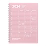 マークス 手帳 2024 スケジュール帳 2024年1月始まり 月間ブロック B6変型 ノートブックカレンダー・S・縦型(ピンク)