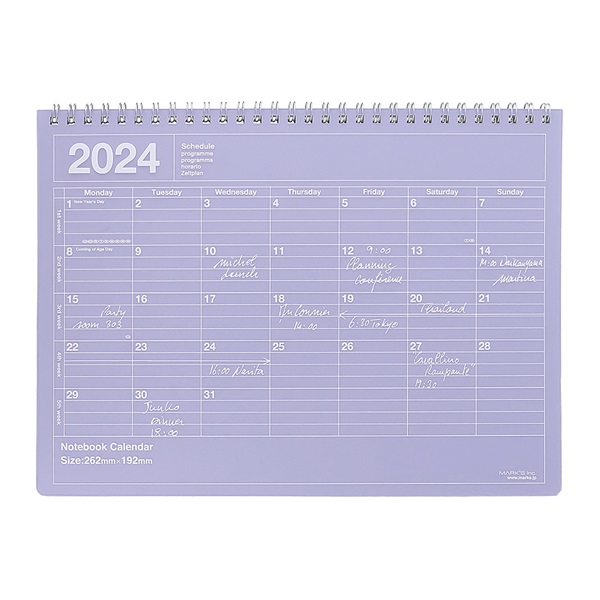 マークス 手帳 2024 スケジュール帳 2024年1月始まり 月間ブロック B5変型 ノートブックカレンダー・M | マークス公式通販