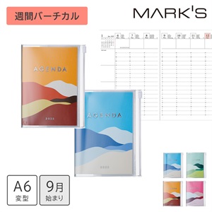 MARK'S 海外手帳 2025スケジュール帳 2024年9月始まり 週間バーチカル A6変型 マウンテン