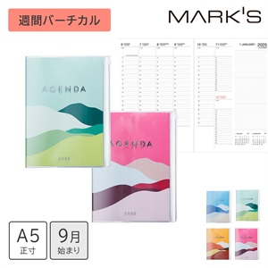 MARK'S 海外手帳 2025スケジュール帳 2024年9月始まり 週間バーチカル A5正寸 マウンテン