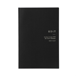 手帳 2025 4月始まり 1日1ページ B6変型 シンプルタイポ ＜ランプブラック＞