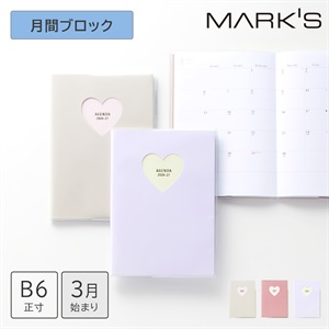 マークス 手帳 2026 スケジュール帳 2026年3月始まり 月間ブロック B6