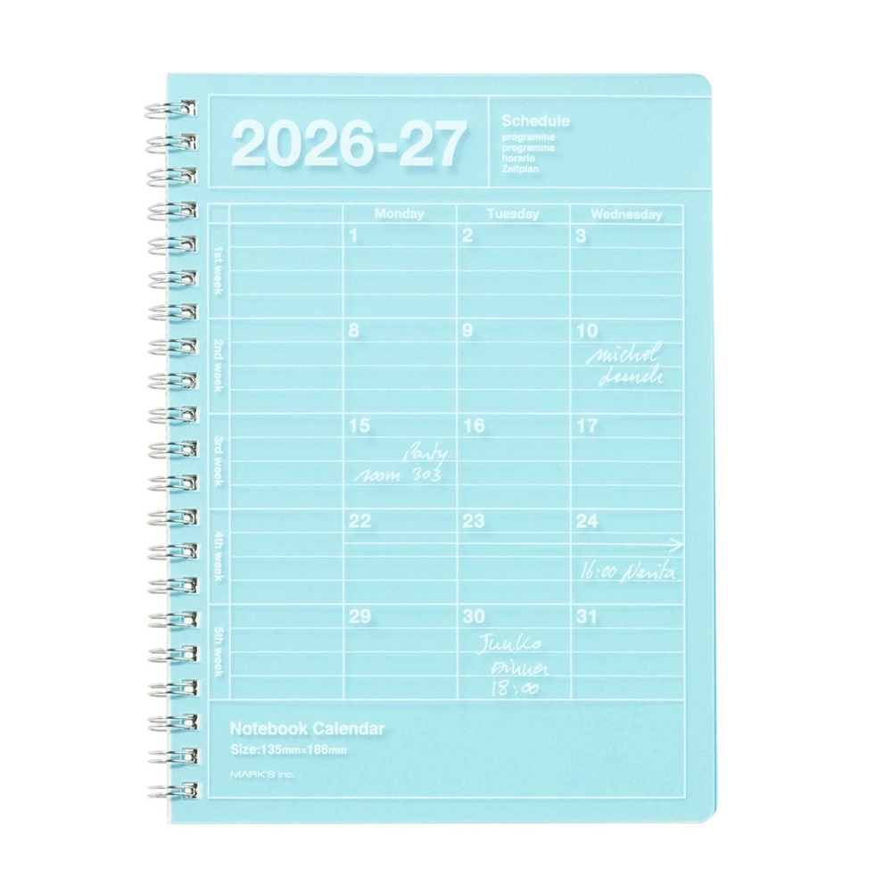 マークス 手帳 2026 スケジュール帳 2026年4月始まり 月間ブロック B6