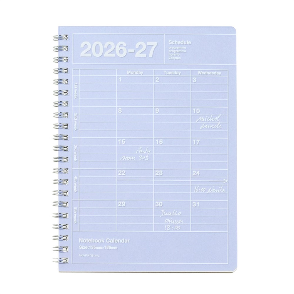 マークス 手帳 2026 スケジュール帳 2026年4月始まり 月間ブロック B6