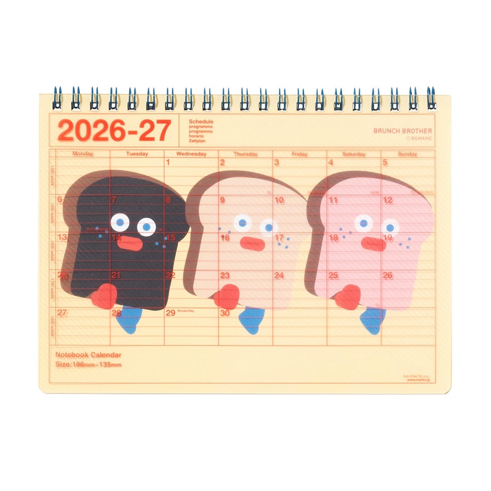 マークス 手帳 2026 スケジュール帳 2026年4月始まり 月間ブロック B6