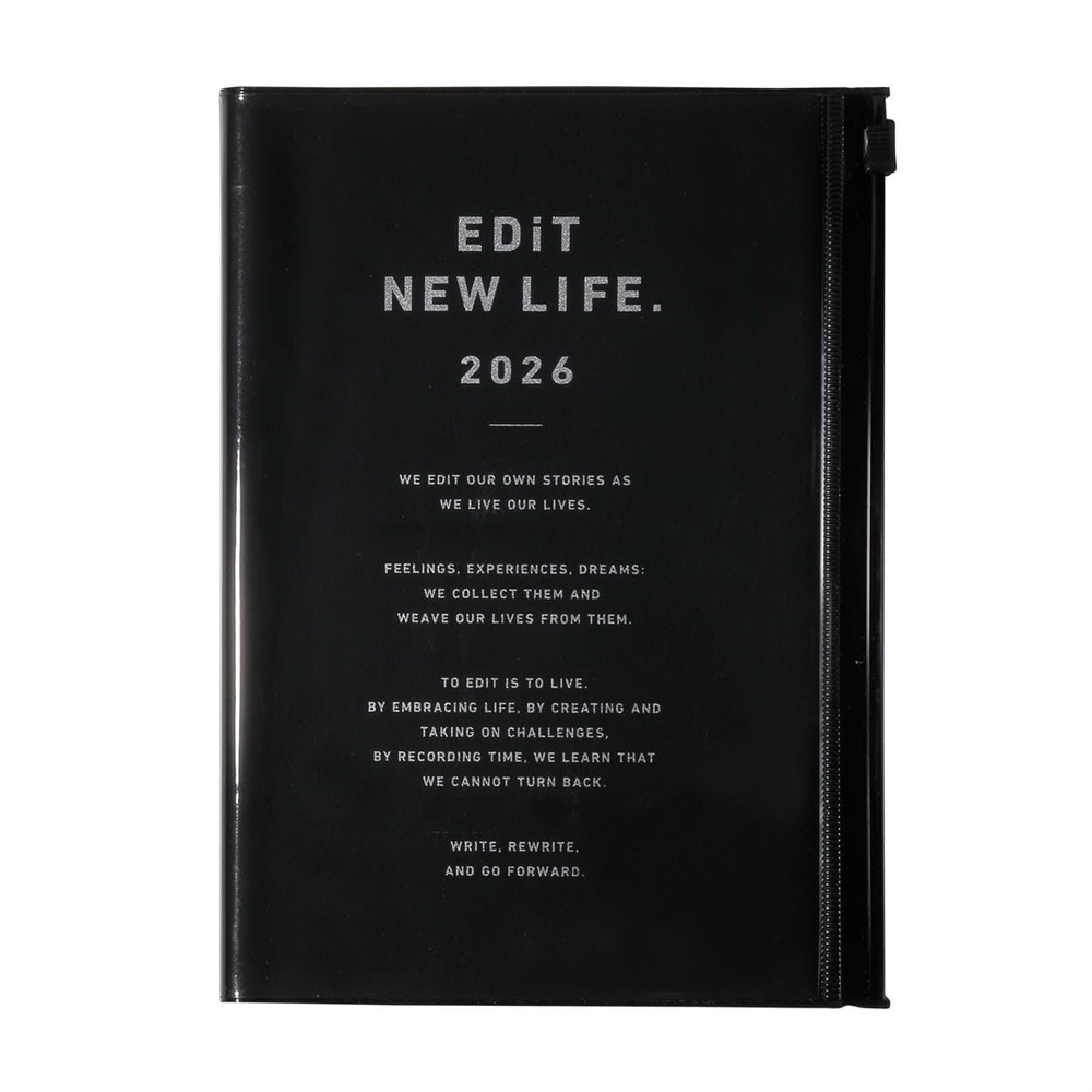 EDiT 手帳 2026 スケジュール帳 2026年1月始まり 1日1ページ B6変型