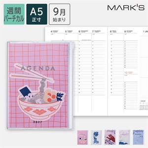 MARK'S 海外手帳 2027 スケジュール帳 2026年9月始まり 週間バーチカル