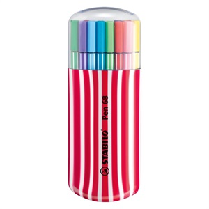 STABILO スタビロ ペン 68  20色セット ゼブラ 水性ペン 水性インク 1mm フェルトチップ ベンチレーションキャップ式