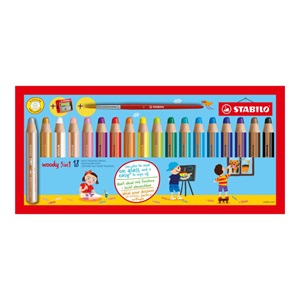 STABILO スタビロ ウッディ 3 in 1 18色セット 色鉛筆 10mm マルチ色鉛筆