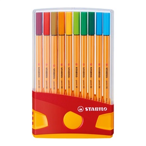 STABILO スタビロ ポイント88 カラーパレード 水性ペン 水性インク 0.4mm 長寿命金属保護チップ ベンチレーションキャップ式