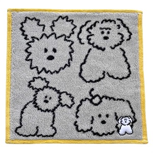 ブランチブラザー タオルハンカチ ジャガード織ワンポイント刺繍 ＜ペッパー＆グルミ・グレー＞