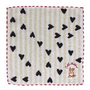 キャス キッドソン タオルハンカチ ＜クィーニー刺繍・アイボリー＞
