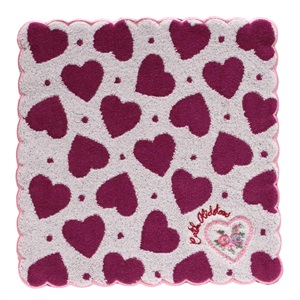 キャス キッドソン 大判タオルハンカチ ＜LACE HEARTS TILE・アイボリー＞