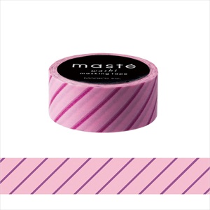 「マステ」 マークス マスキングテープ･ベーシック ＜パープル/ストライプ＞