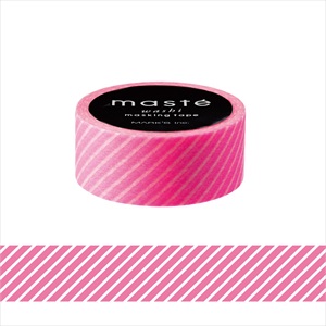 「マステ」 マークス マスキングテープ･ベーシック ＜ネオンピンク/ストライプ＞