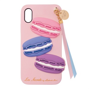 iPhoneXS･X 対応 スマホカバー (背面ケース) スクレ by ラデュレ マカロン･ローズ マークス