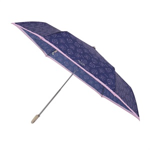 ポール ＆ ジョーアクセソワ 折傘 UVカット機能付き 晴雨兼用  ＜ドローイングヌネット＆ジプシー・ネイビーブルー＞