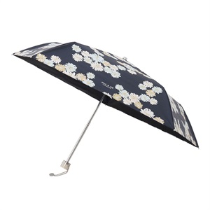 ポール ＆ ジョーアクセソワ 遮光折傘 UVカット機能付き 晴雨兼用  ＜クリザンテーム・ネイビー＞
