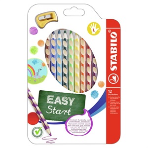 STABILO スタビロ かきかた色鉛筆 イージーカラー･左利き用 12色セット 持ち方学習色鉛筆 4.2mm