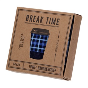 コーヒー2･タオル ハンカチ(ネイビー)/BREAKTIME(ブレイクタイム) マークス