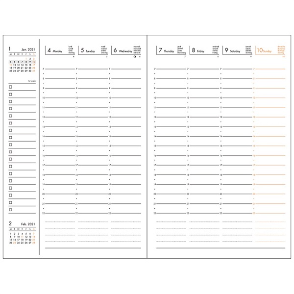 始まり月から選ぶ 年10月始まり 手帳 21 スケジュール帳 ダイアリー ウィークリー バーチカル 年10月始まり B6変型 マリエット マークス マークス公式通販