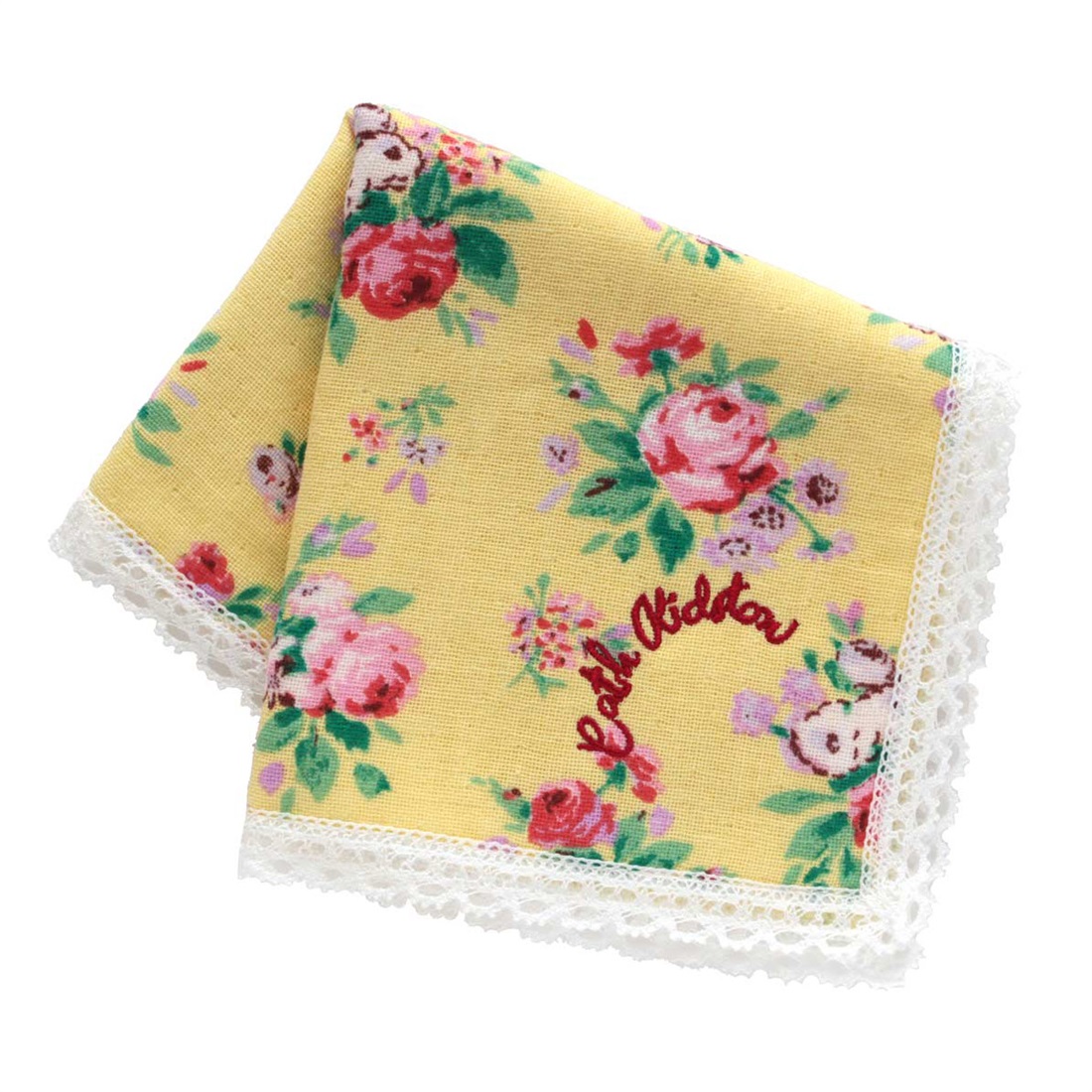 キャス キッドソン 大判ガーゼタオルハンカチ ＜ICON FLORAL・イエロー