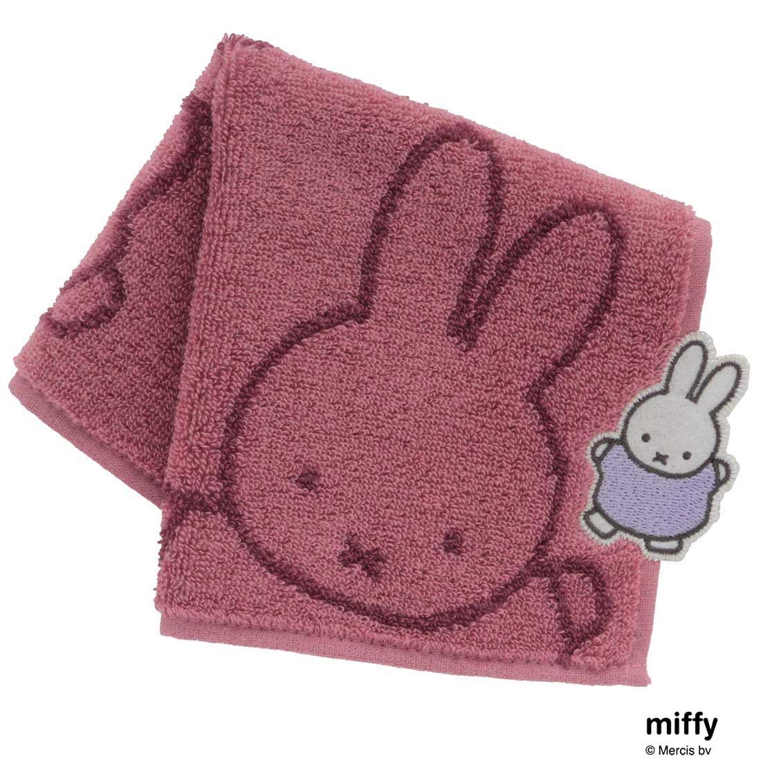 ミッフィー タオルハンカチ ＜ミッフィーアップリケ・ワイン
