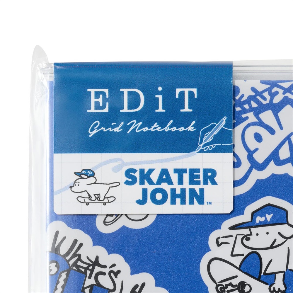入手困難★新品未使用★超レア【YouTube 金色ロゴ入り】青色表紙ノート未開封 EDiT スケータージョン 手帳用紙を使った小さな方眼ノート・B7