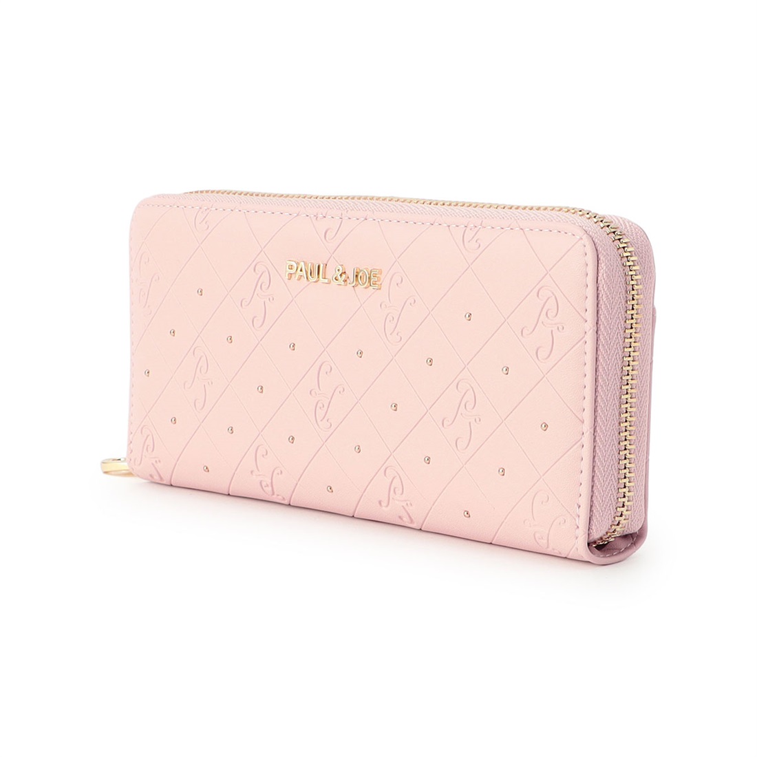 ポール ＆ ジョー アクセソワ ラウンド束入れ＜ロゴ エンボス・ピンク