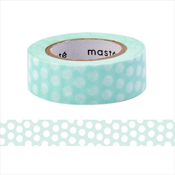 「マステ」水性ペンで書けるマスキングテープ 小巻 ＜ドット･ブルー＞
